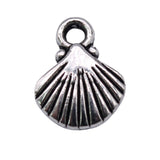 WYSIWYG 40pcs Charms 12x9mm Shell Charms For Jewelry Making DIY Jewelry Findings Antique Silver Color