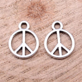 WYSIWYG 40pcs Charms 13x10mm Peace Symbol Charms For Jewelry Making DIY Jewelry Findings Antique Silver Color Alloy Charms