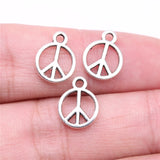 WYSIWYG 40pcs Charms 13x10mm Peace Symbol Charms For Jewelry Making DIY Jewelry Findings Antique Silver Color Alloy Charms