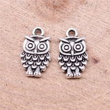 40pcs Charms 13x8mm Owl Charms For Jewelry Making DIY Jewelry Findings Antique Silver Color Alloy Charms Pendant ef4479