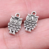 40pcs Charms 13x8mm Owl Charms For Jewelry Making DIY Jewelry Findings Antique Silver Color Alloy Charms Pendant ef4479