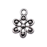 WYSIWYG 40pcs Charms 14x10mm Flower Charms For Jewelry Making DIY Jewelry Findings Antique Silver Color Alloy Charms Pendant