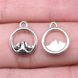 WYSIWYG 40pcs Charms 14x11mm Snow Mountain Charms For Jewelry Making DIY Jewelry Findings Antique Silver Color Alloy Charms