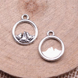 WYSIWYG 40pcs Charms 14x11mm Snow Mountain Charms For Jewelry Making DIY Jewelry Findings Antique Silver Color Alloy Charms