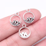 WYSIWYG 40pcs Charms 14x11mm Wave Charms For Jewelry Making DIY Jewelry Findings Antique Silver Color Alloy Charms Pendant