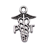 WYSIWYG 40pcs Charms 15x10mm Pt Cane Medical Symbol Charms For Jewelry Making DIY Jewelry Findings Antique Silver Color Charms