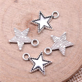 WYSIWYG 40pcs Charms 15x12mm Irregular Star Charms For Jewelry Making DIY Jewelry Findings Antique Silver Color Alloy Charms