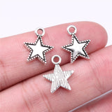 WYSIWYG 40pcs Charms 15x12mm Irregular Star Charms For Jewelry Making DIY Jewelry Findings Antique Silver Color Alloy Charms