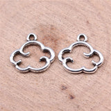 WYSIWYG 40pcs Charms 15x13mm Hollow Cloud Charms For Jewelry Making DIY Jewelry Findings Antique Silver Color Alloy Charms