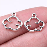 WYSIWYG 40pcs Charms 15x13mm Hollow Cloud Charms For Jewelry Making DIY Jewelry Findings Antique Silver Color Alloy Charms