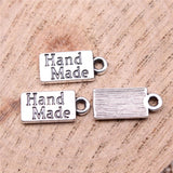 WYSIWYG 40pcs Charms 15x7mm Hand Made Charms For Jewelry Making DIY Jewelry Findings Antique Silver Color Alloy Charms Pendant