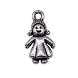WYSIWYG 40pcs Charms 15x8mm Little Girl Charms For Jewelry Making DIY Jewelry Findings Antique Silver Color Alloy Charms Pendant