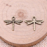 WYSIWYG 40pcs Charms 16x19mm Dragonfly Charms For Jewelry Making DIY Jewelry Findings Antique Silver Color Alloy Charms Pendant
