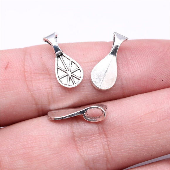 WYSIWYG 40pcs Charms 16x7mm Bails Beads Charms For Jewelry Making DIY Jewelry Findings Antique Silver Color Alloy Charms Pendant