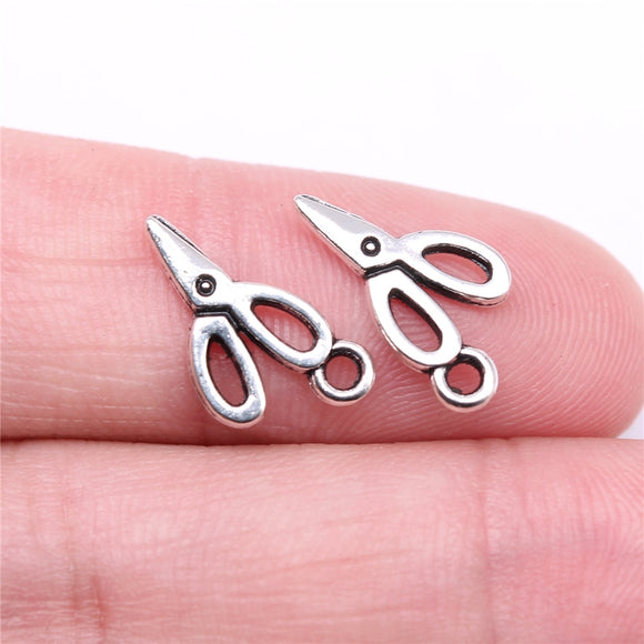 40pcs Charms 16x8mm Scissors Charms For Jewelry Making DIY Jewelry Findings Antique Silver Color Alloy Charms Pendant ef1357