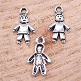 WYSIWYG 40pcs Charms 16x9mm Little Boy Charms For Jewelry Making DIY Jewelry Findings Antique Silver Color Alloy Charms Pendant