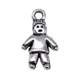 WYSIWYG 40pcs Charms 16x9mm Little Boy Charms For Jewelry Making DIY Jewelry Findings Antique Silver Color Alloy Charms Pendant