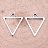 WYSIWYG 40pcs Charms 18x16mm Geometric Hollow Triangle Charms For Earring Making DIY Jewelry Findings Antique Silver Color