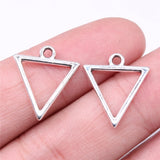 WYSIWYG 40pcs Charms 18x16mm Geometric Hollow Triangle Charms For Earring Making DIY Jewelry Findings Antique Silver Color