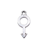 WYSIWYG 40pcs Charms 18x9mm Male Symbol Charms For Jewelry Making DIY Jewelry Findings Antique Silver Color Alloy Charms Pendant