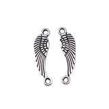 WYSIWYG 40pcs Charms 19x5mm Wing Connector Charms For Jewelry Making DIY Jewelry Findings Antique Silver Color Alloy Charms