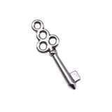 WYSIWYG 40pcs Charms 22x7mm Key Charms For Jewelry Making DIY Jewelry Findings Antique Silver Color Alloy Charms Pendant