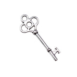 WYSIWYG 40pcs Charms 25x10mm Key Charms For Jewelry Making DIY Jewelry Findings Antique Silver Color Alloy Charms Pendant