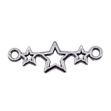 40 piezas de dijes de 25 x 9 mm con forma de estrella para hacer joyas, accesorios de joyería DIY, dijes de aleación de color plata antigua ef4467