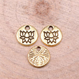 WYSIWYG 40pcs Charms 8x3mm Lotus Charms For Jewelry Making DIY Jewelry Findings Antique Gold Color Alloy Charms Pendant