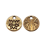 WYSIWYG 40pcs Charms 8x3mm Lotus Charms For Jewelry Making DIY Jewelry Findings Antique Gold Color Alloy Charms Pendant