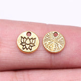WYSIWYG 40pcs Charms 8x3mm Lotus Charms For Jewelry Making DIY Jewelry Findings Antique Gold Color Alloy Charms Pendant
