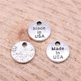 WYSIWYG 40pcs Charms 9x9mm Made In Usa Charms For Jewelry Making DIY Jewelry Findings Antique Silver Color Alloy Charms Pendant