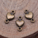 WYSIWYG 40pcs Charms Connector Antique Silver Color Small Heart Connector DIY Jewelry Making Accessories 10x5mm