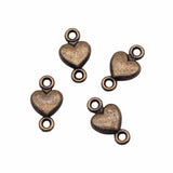 WYSIWYG 40pcs Charms Connector Antique Silver Color Small Heart Connector DIY Jewelry Making Accessories 10x5mm