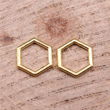 WYSIWYG 40pcs Charms Hexagonal Honeycomb 10x10mm Antique Silver Color Pendant Hexagonal Honeycomb Charms Jewelry Findings