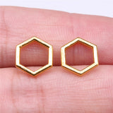 WYSIWYG 40pcs Charms Hexagonal Honeycomb 10x10mm Antique Silver Color Pendant Hexagonal Honeycomb Charms Jewelry Findings