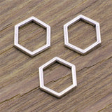 WYSIWYG 40pcs Charms Hexagonal Honeycomb 10x10mm Antique Silver Color Pendant Hexagonal Honeycomb Charms Jewelry Findings