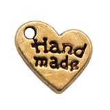 WYSIWYG 40pcs Charms Jewelry Findings Diy Accessories Hand Made Heart Pendant Antique Silver Color 8x8mm