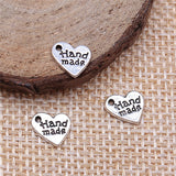 WYSIWYG 40pcs Charms Jewelry Findings Diy Accessories Hand Made Heart Pendant Antique Silver Color 8x8mm