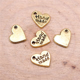 WYSIWYG 40pcs Charms Jewelry Findings Diy Accessories Hand Made Heart Pendant Antique Silver Color 8x8mm