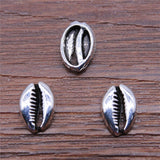 WYSIWYG 40pcs Charms Shell Diy Jewelry Findings Antique Silver Color 7x10mm Shell Charms