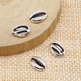 WYSIWYG 40pcs Charms Shell Diy Jewelry Findings Antique Silver Color 7x10mm Shell Charms