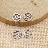 WYSIWYG 40pcs Gear Charms Pendant DIY Jewelry Findings For Jewelry Makingantique Silver Color Tone 8mm