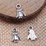 WYSIWYG 40pcs Penguin Charms Pendant DIY Metal Jewelry Making Antique Silver Color 7x11mm
