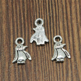 WYSIWYG 40pcs Penguin Charms Pendant DIY Metal Jewelry Making Antique Silver Color 7x11mm