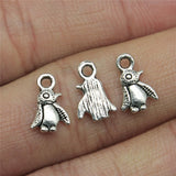 WYSIWYG 40pcs Penguin Charms Pendant DIY Metal Jewelry Making Antique Silver Color 7x11mm