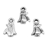 WYSIWYG 40pcs Penguin Charms Pendant DIY Metal Jewelry Making Antique Silver Color 7x11mm