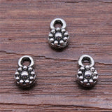 WYSIWYG 40pcs Small Flower Pendant Charms For Jewelry Making 5x9mm Antique Silver Color Jewelry Accessories