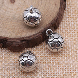 WYSIWYG 4pcs 11x11x11mm 3D Soccer Ball Charm Football Charms For Jewelry Making Soccer Charms 3D Soccer Ball