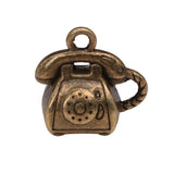 WYSIWYG 4pcs 13x13x8mm Vintage 3D Phone Charm Charms For Jewelry Making Retro Telephone Charms Charm Retro Phone